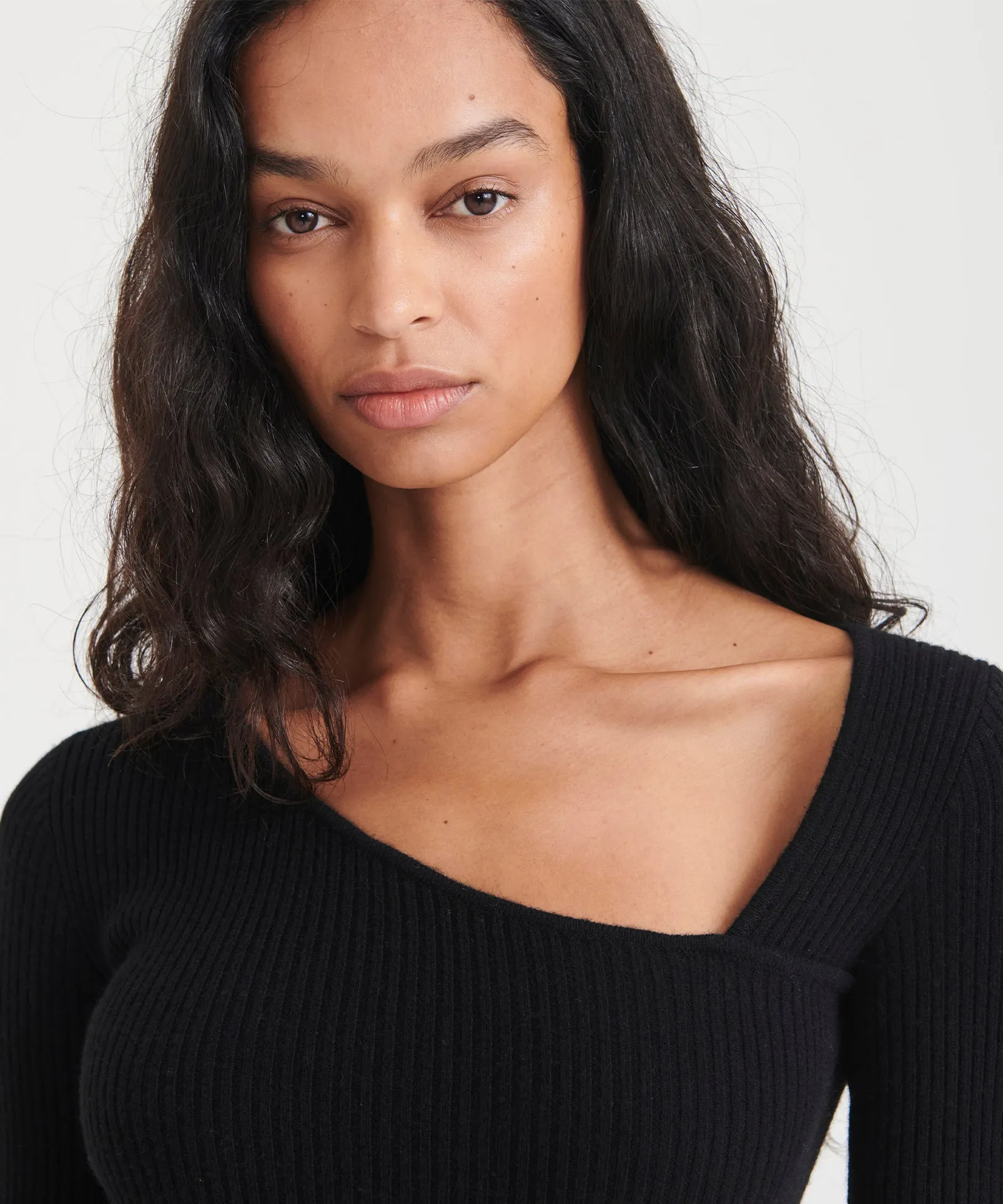 Signature Cashmere Fitted Asymmetrical Sweater