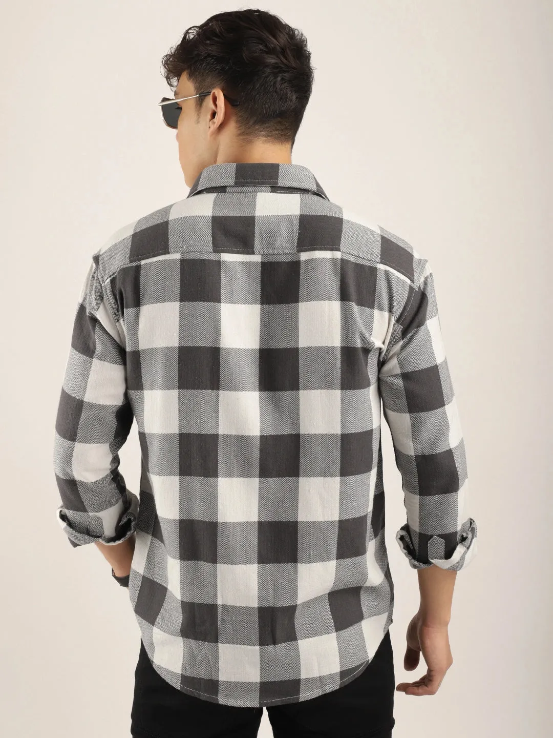 Square Couture White Check Shirt