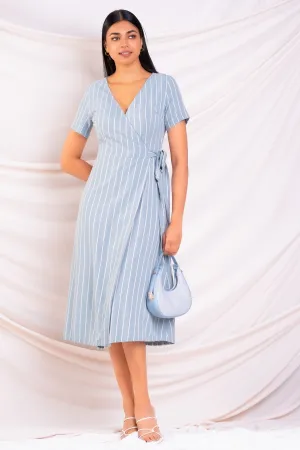 Stripe Wrap Dress