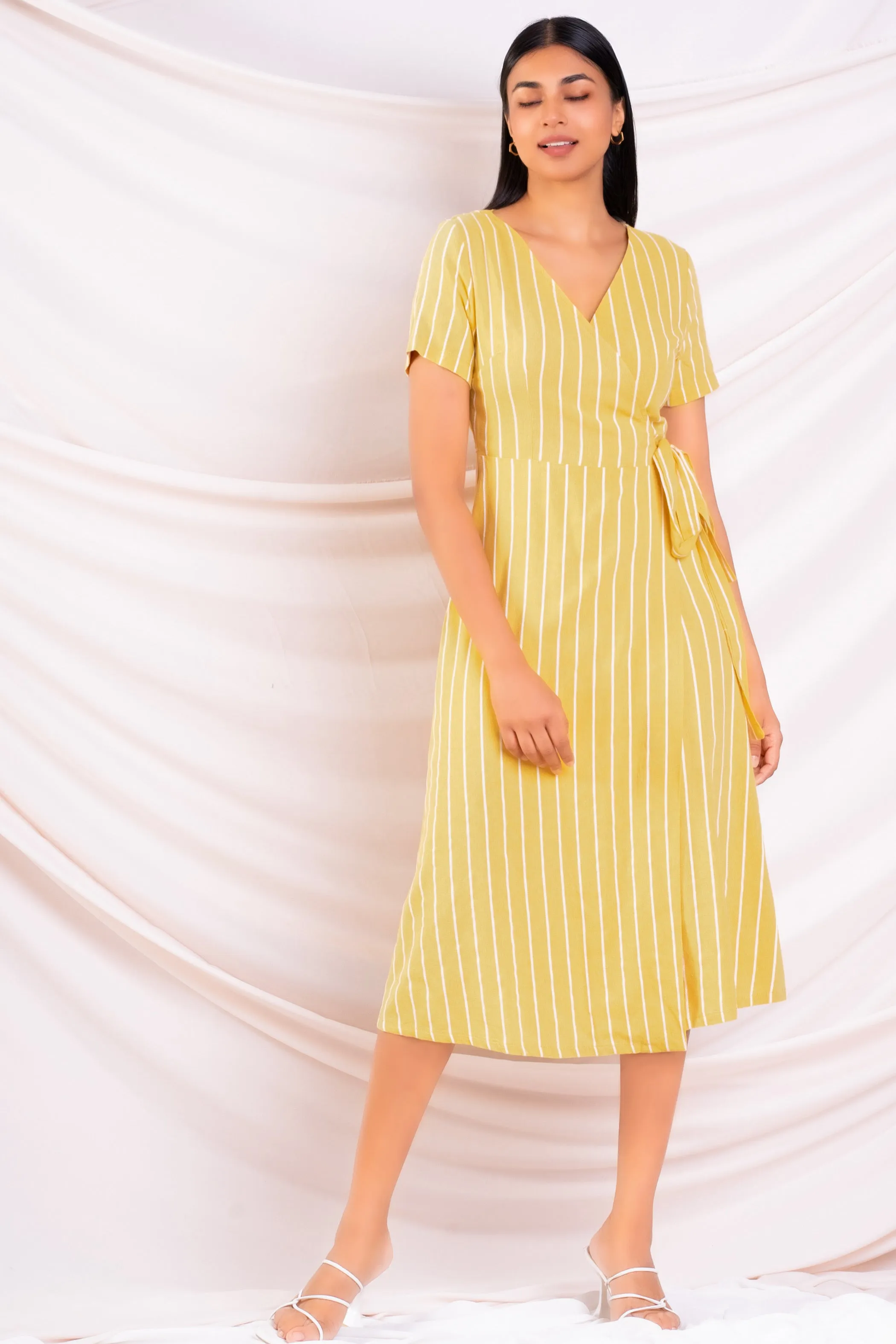 Stripe Wrap Dress