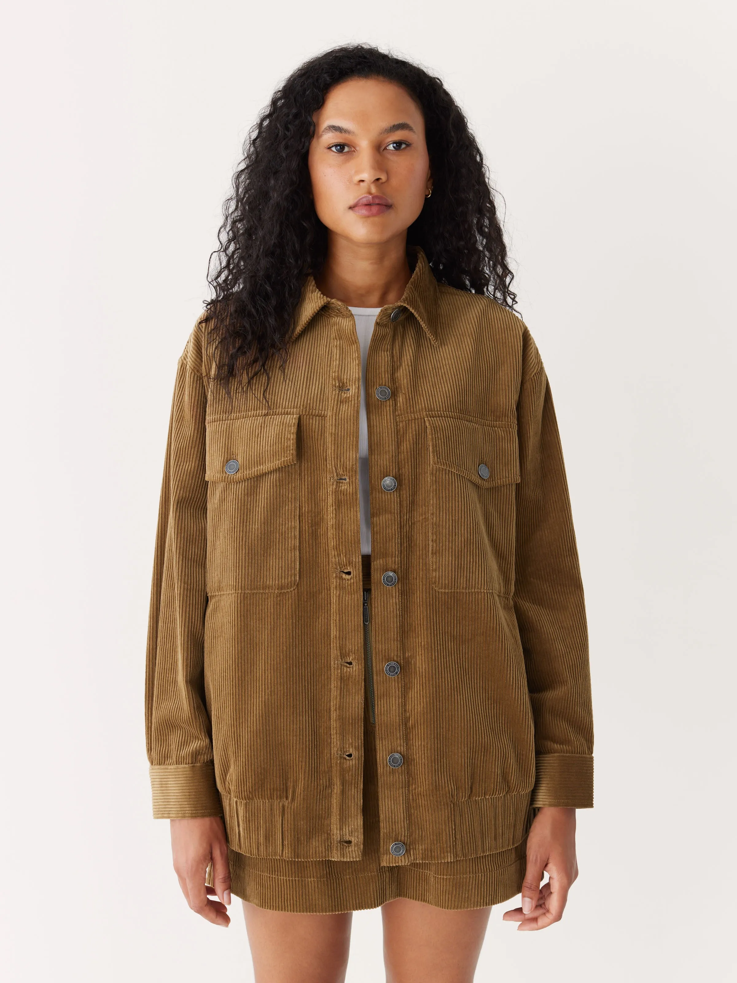 The Corduroy Bomber Jacket in Amber Brown