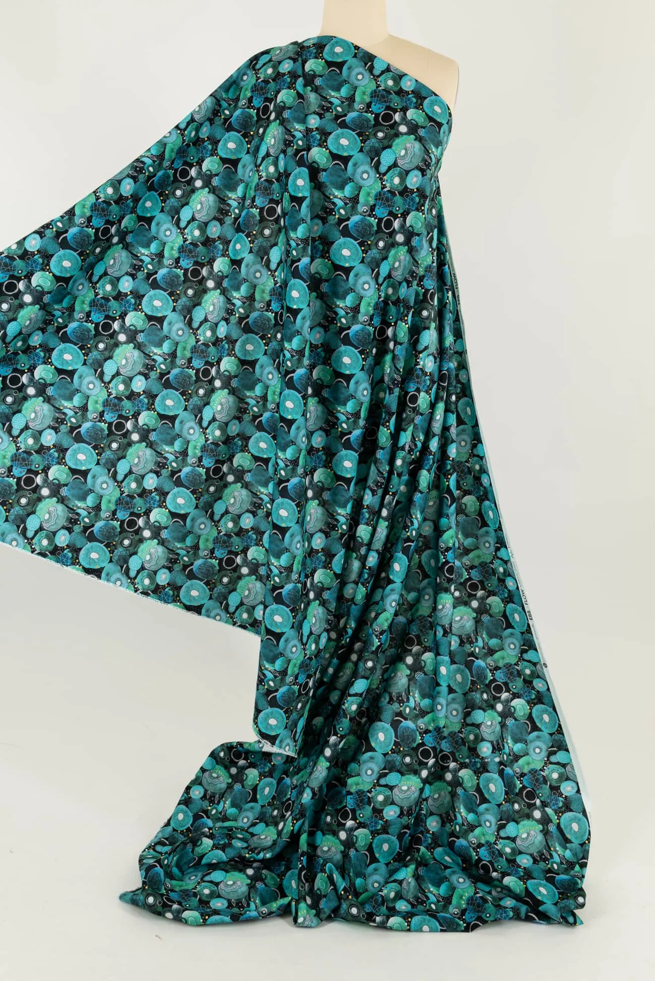 Turquoise Bonanza Cotton Woven - END CUT