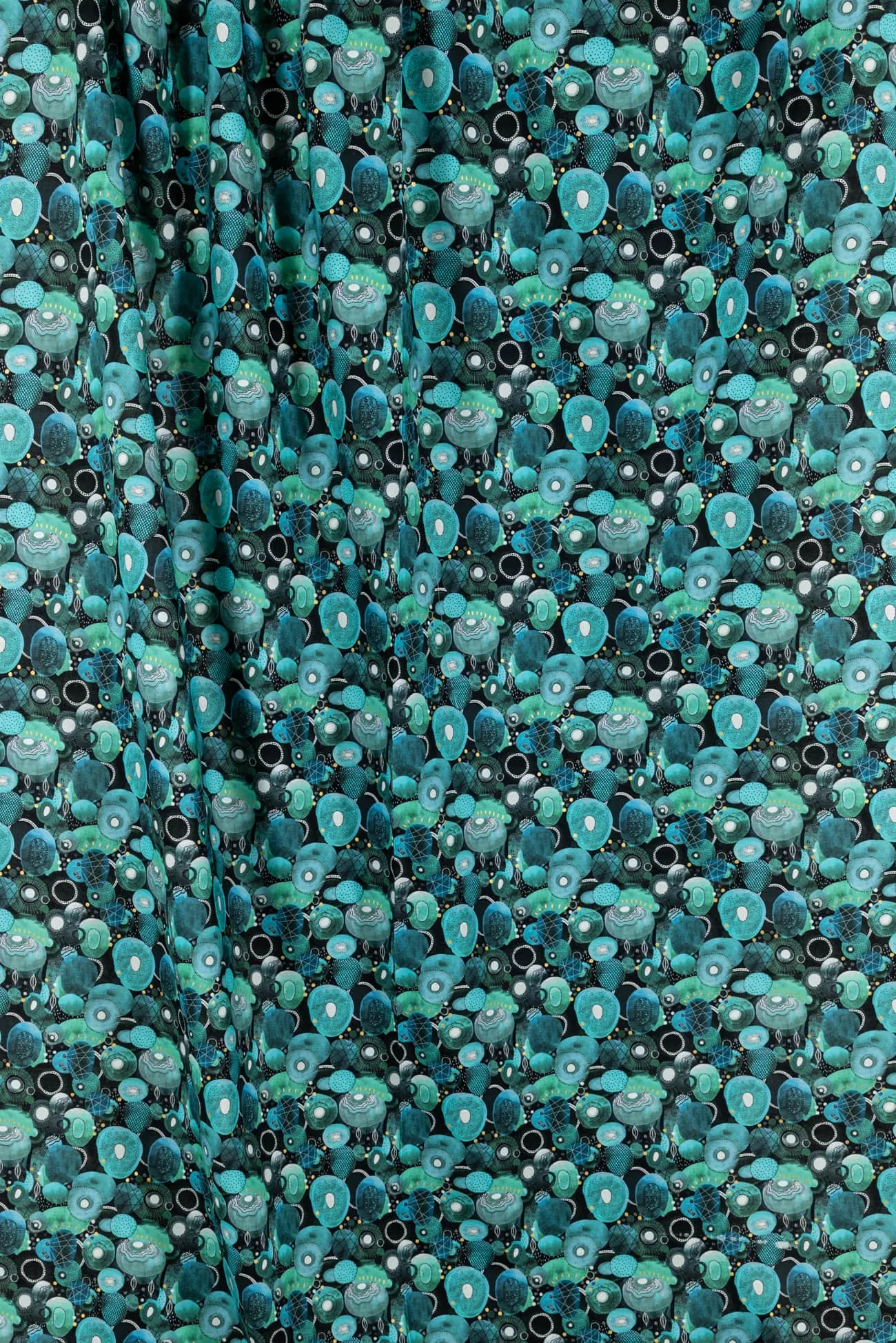 Turquoise Bonanza Cotton Woven - END CUT