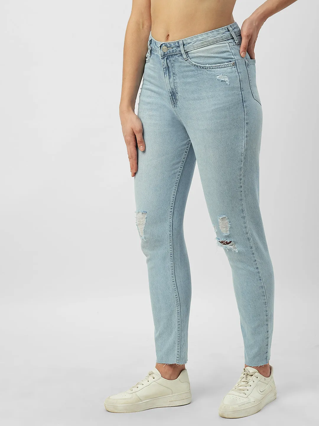 Women High-Rise Slim Straight Fit Jeans