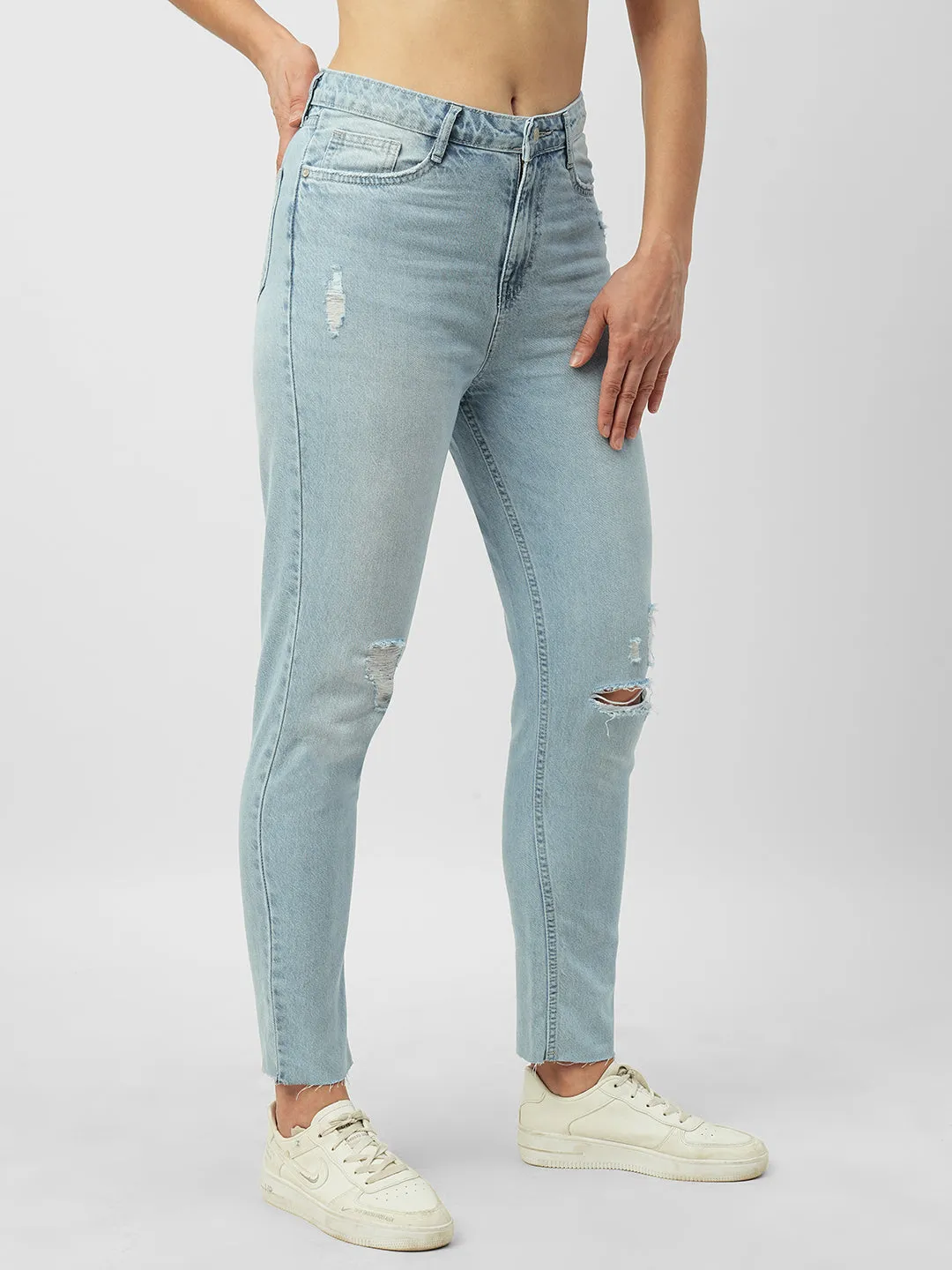 Women High-Rise Slim Straight Fit Jeans