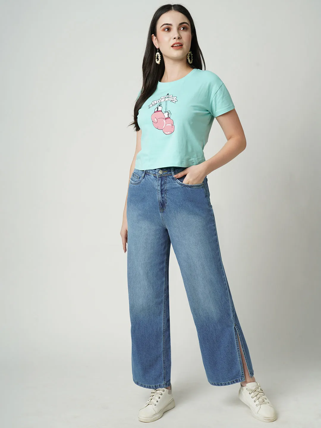 Women High-Rise Wide Leg Jeans