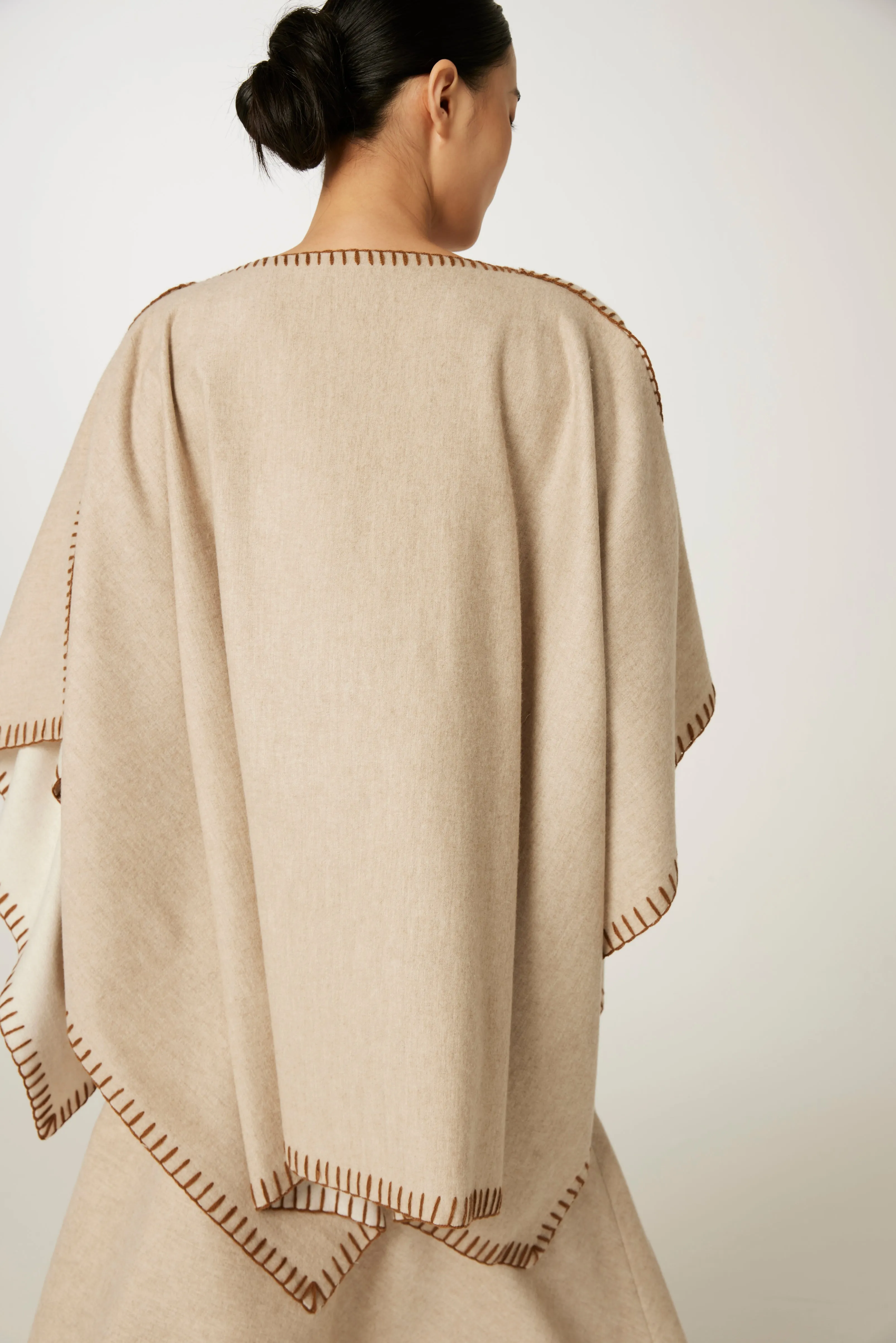 Women's two-sided cashmere cloak