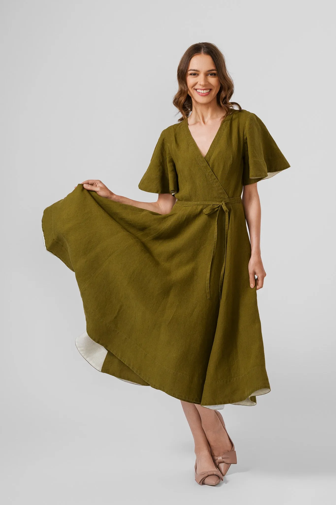 Wrap Dress, Butterfly Sleeve